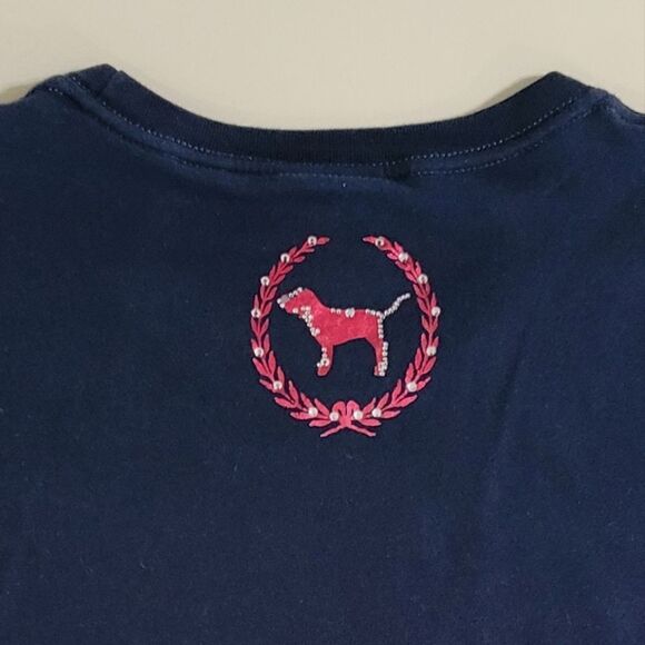 Pink Victoria's Secret Navy Minnesta Twins Embellished Crew Short Sleeve Tee - Picture 9 of 12